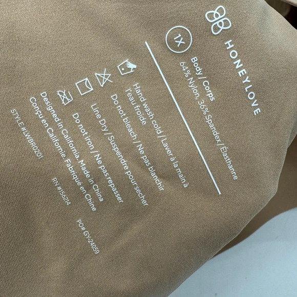 HoneyLove Crossover Bra Sand 1X B2255 - Picture 5 of 5